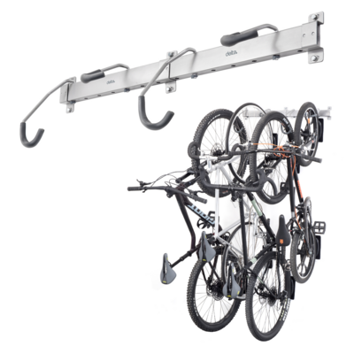 Delta Heavy Duty Track Rack Wall Mount Bike Rack- 4-Bike